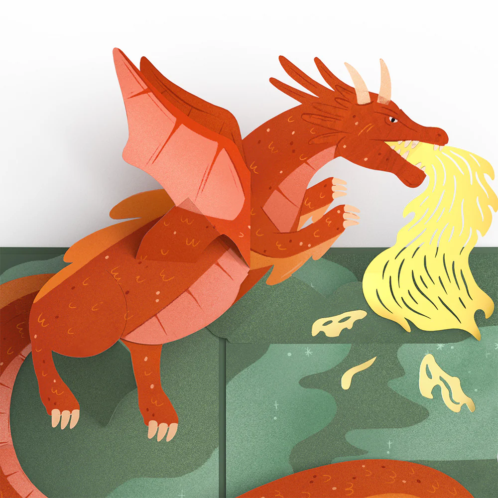 Fire-Breathing Dragon Pop-Up Card - Image 2