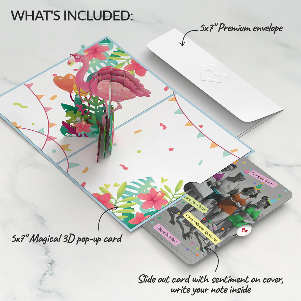Flamazing Birthday Flamingo Pop-Up Card and Sentiment Set - Image 2