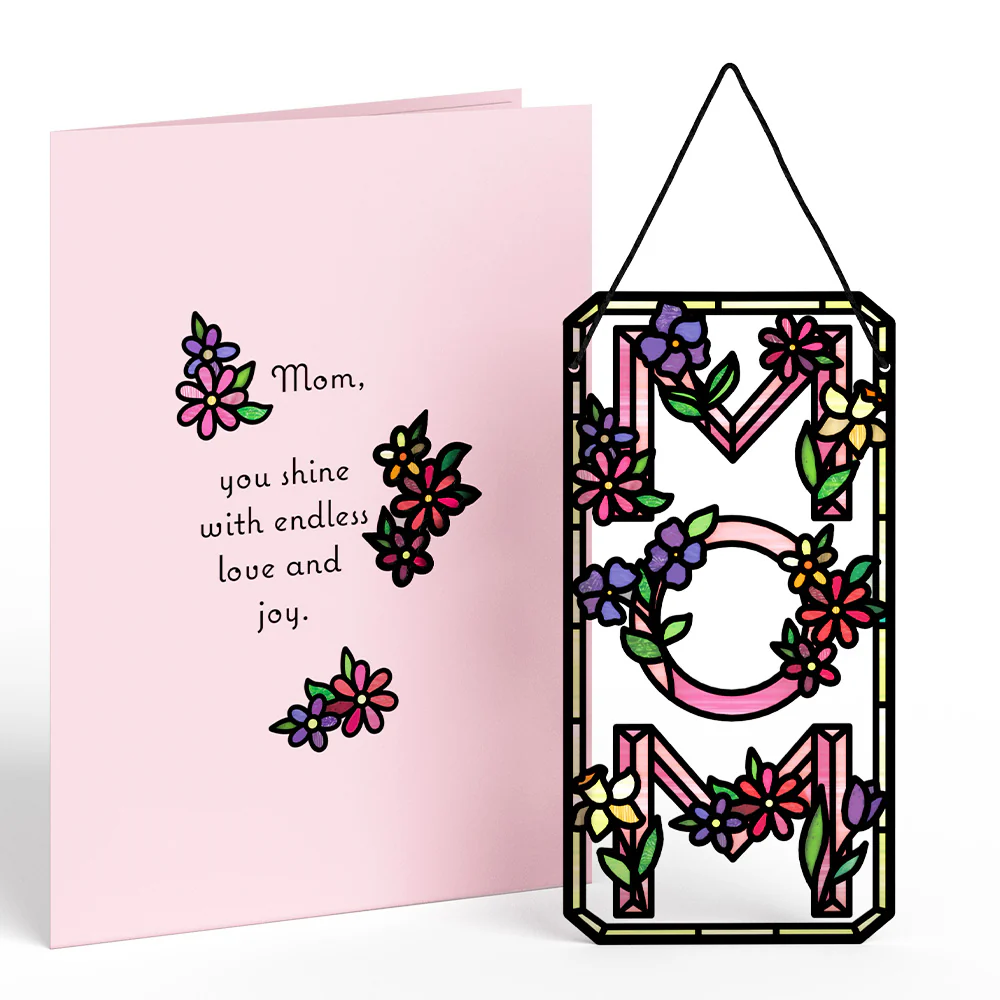 Floral Mom Suncatcher Card & Bouquet Bundle - Image 2