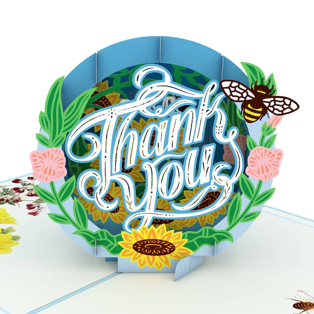Thank You Floral Pop-Up Card - Image 2