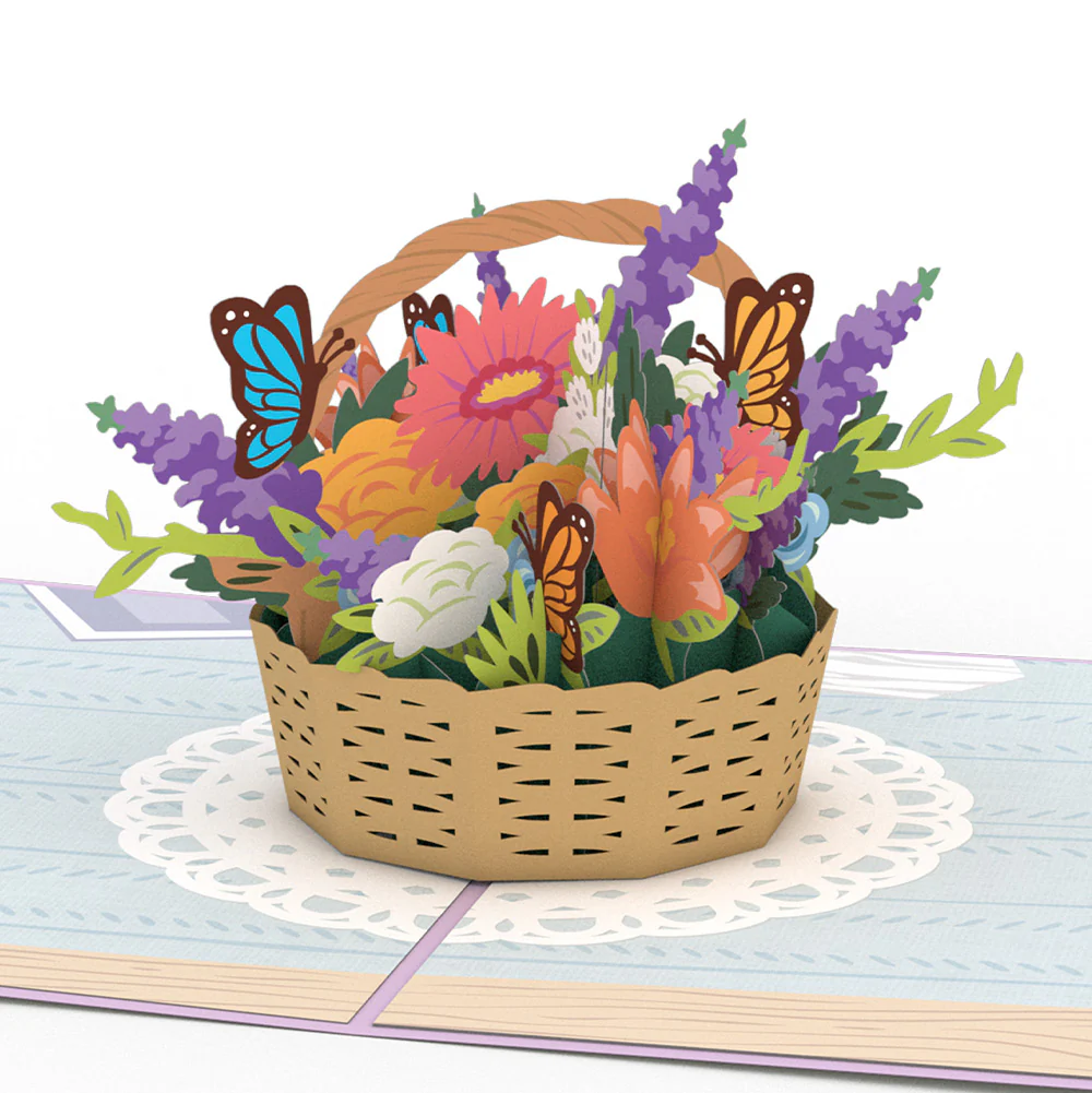Flower Basket Mother’s Day Pop-Up Card and Sentiment Set for Mom - Image 3