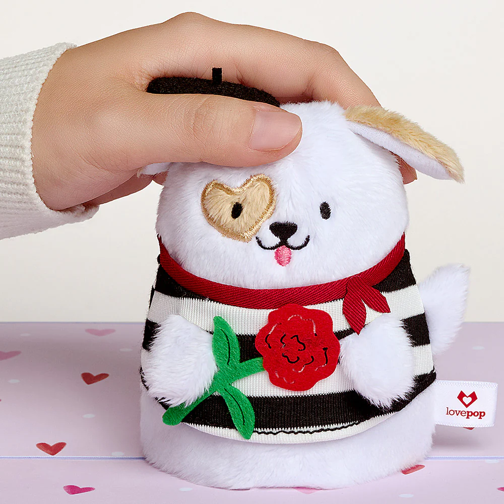 French Love Dog Valentine Plushpop Card and Sentiment Set for Teacher - Image 3