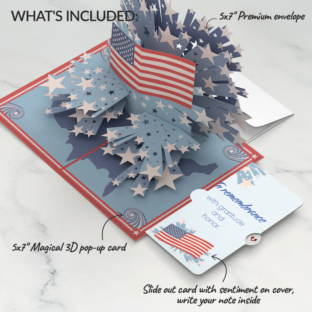 From Sea to Shining Sea Remembrance Pop-Up Card and Sentiment Set - Image 2