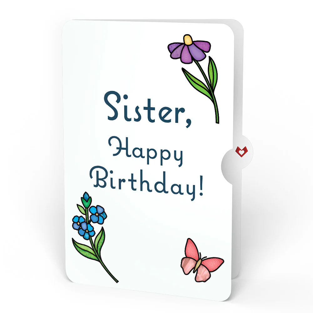 Garden Glow Birthday Suncatcher Bouquet and Sentiment Set for Sister - Image 4