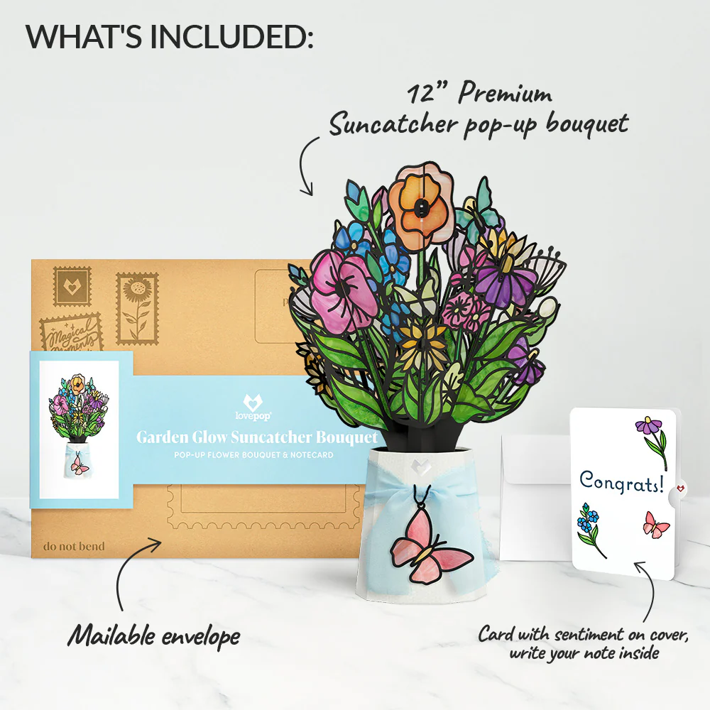 Garden Glow Congratulations Suncatcher Bouquet and Sentiment Set - Image 2