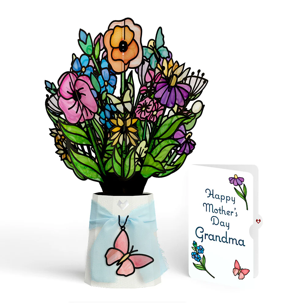 Garden Glow Mother’s Day Suncatcher Bouquet and Sentiment Set for Grandmother