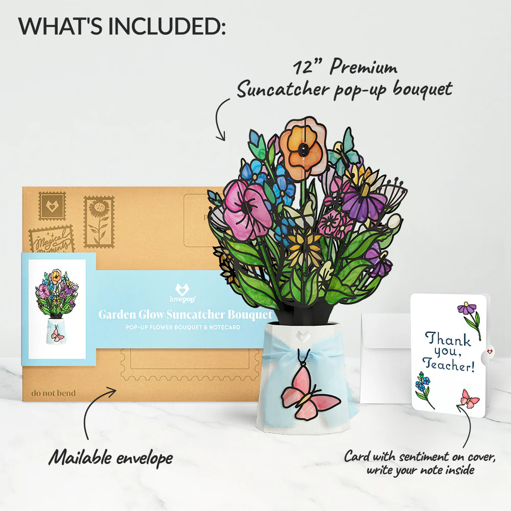 Garden Glow Thank You Suncatcher Bouquet and Sentiment Set for Teacher - Image 2