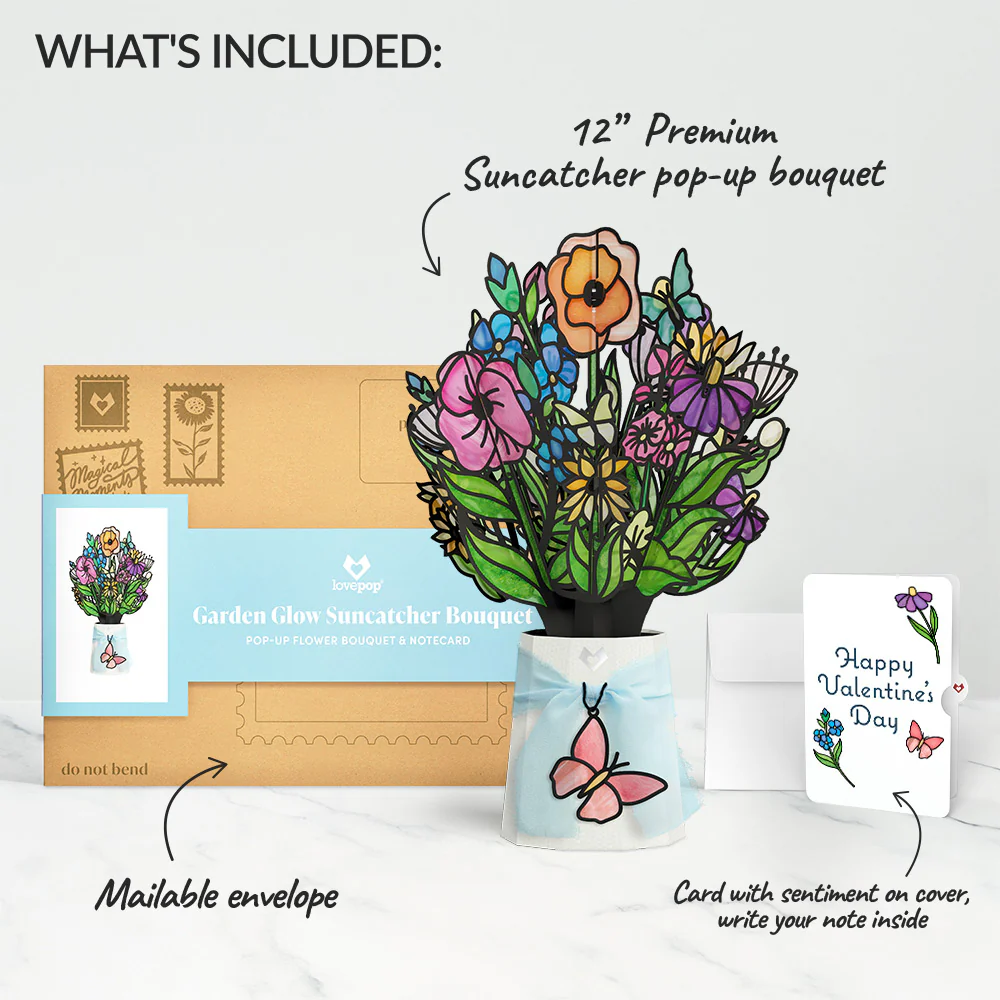 Garden Glow Valentine Suncatcher Bouquet and Sentiment Set - Image 2