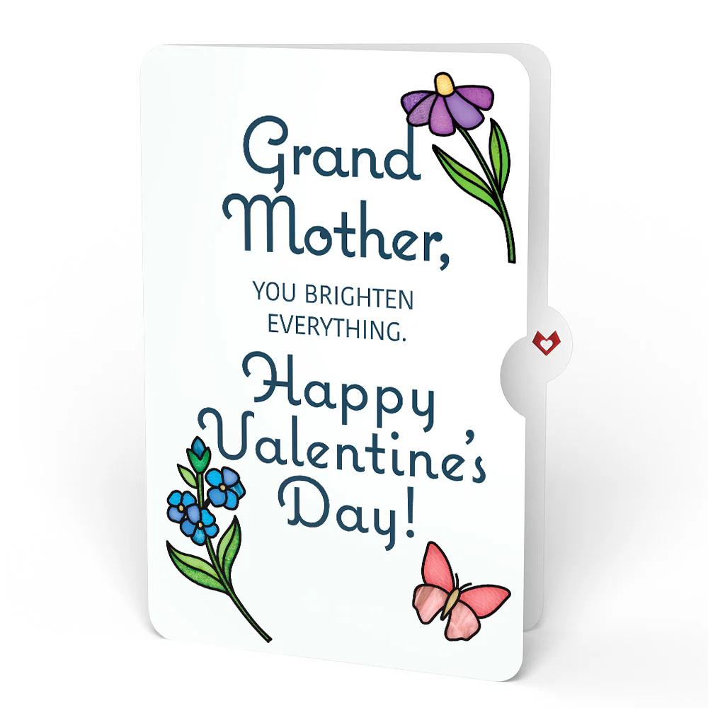 Garden Glow Valentine Suncatcher Bouquet and Sentiment Set for Grandmother - Image 4