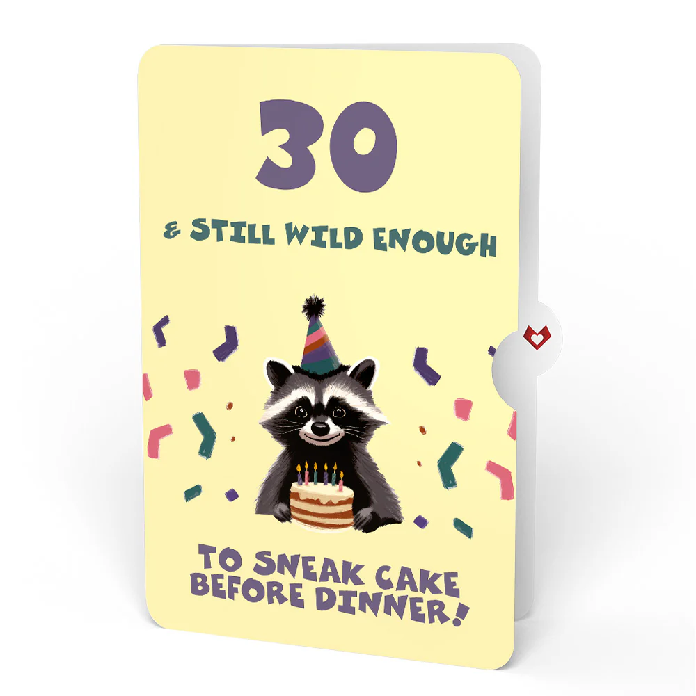 Go Feral Raccoon 30th Birthday Pop-Up Card and Sentiment Set - Image 4