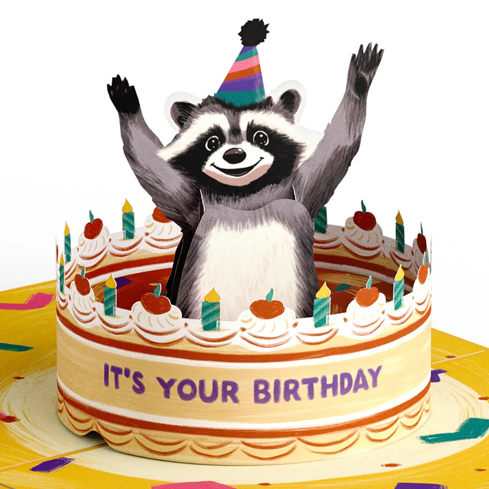 Go Feral Raccoon 55th Birthday Pop-Up Card and Sentiment Set - Image 3