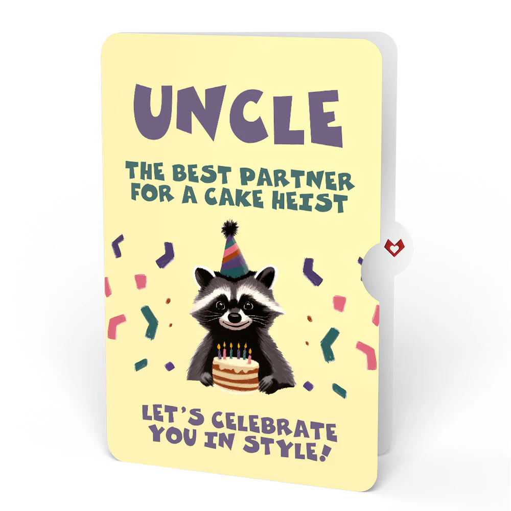 Go Feral Raccoon Birthday Pop-Up Card and Sentiment Set for Uncle - Image 4