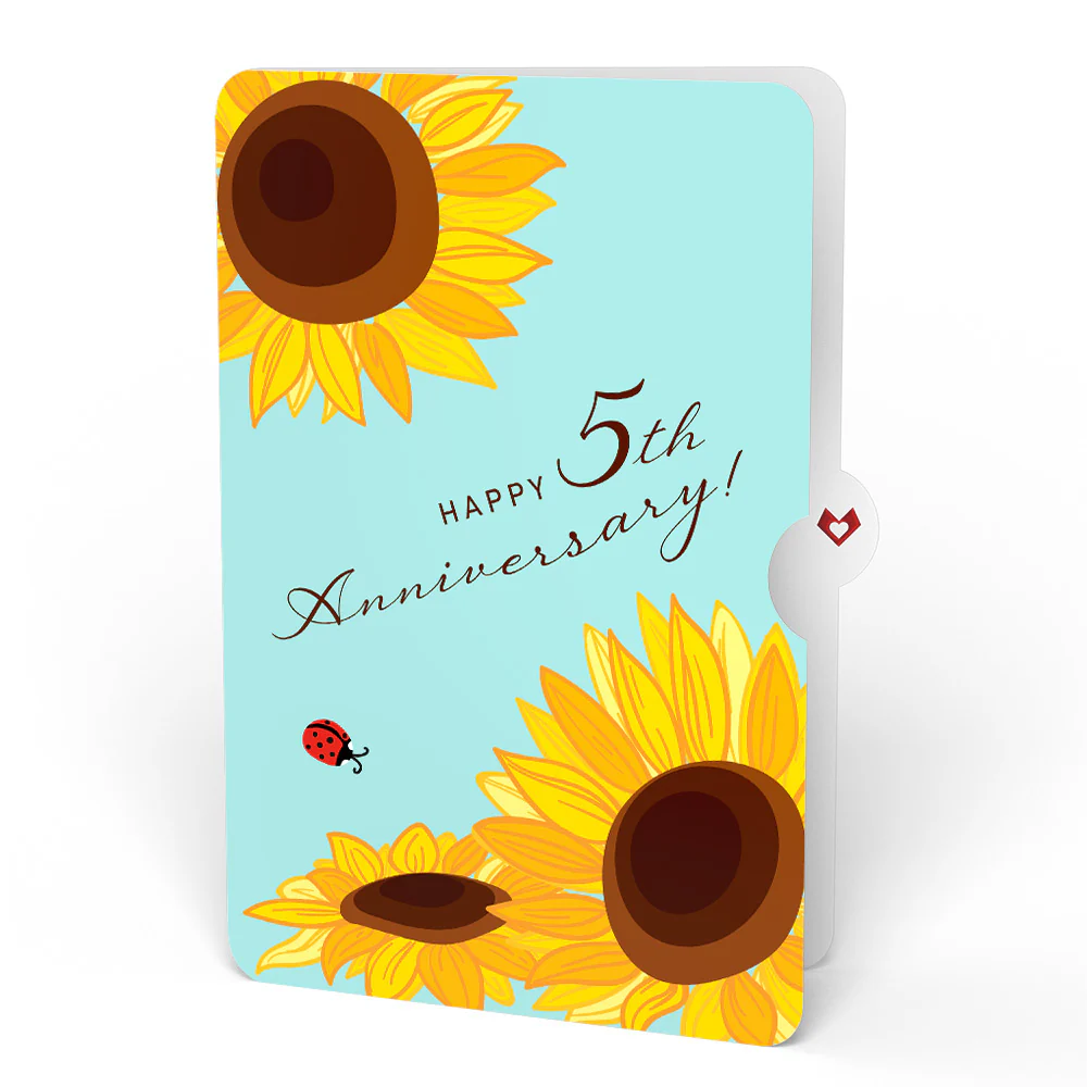 Golden Sunflower 5th Anniversary Bouquet and Sentiment Set - Image 4