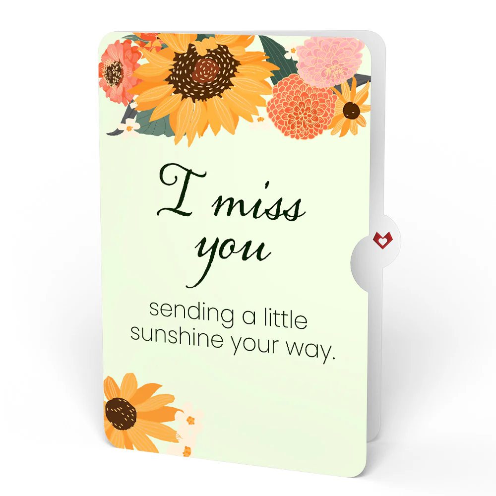 Golden Sunflower Miss You Bouquet and Sentiment Set - Image 4