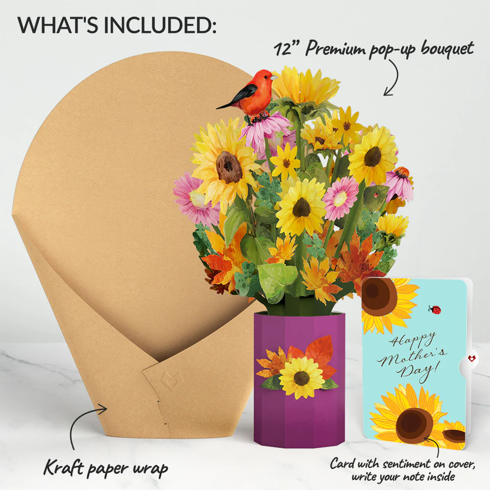 Golden Sunflower Mother’s Day Bouquet and Sentiment Set - Image 2