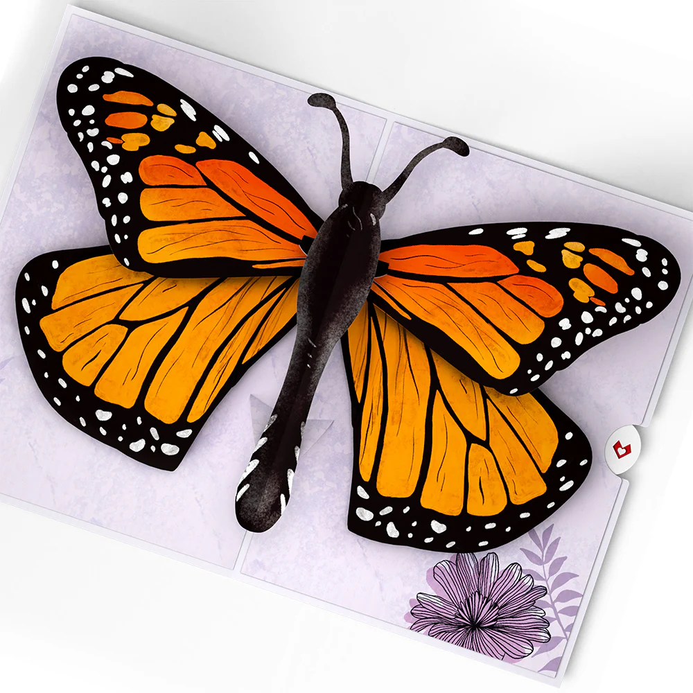 Graceful Monarch Butterfly Pop-Up Card - Image 2