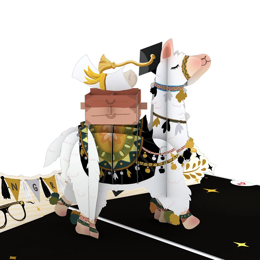 Graduation Llama Pop-Up Card - Image 2