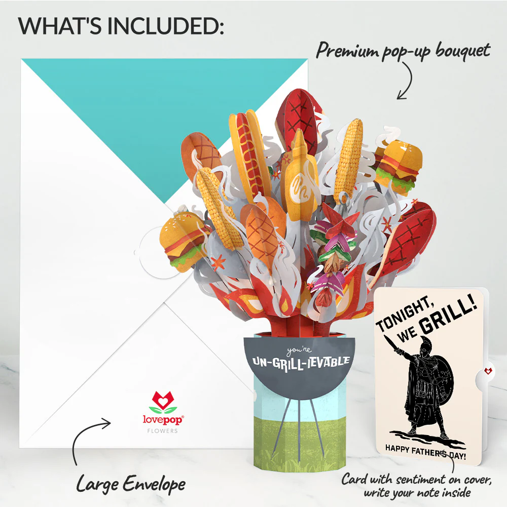 Grill Master Father's Day Bouquet and Spartan Grilling Sentiment Set - Image 2