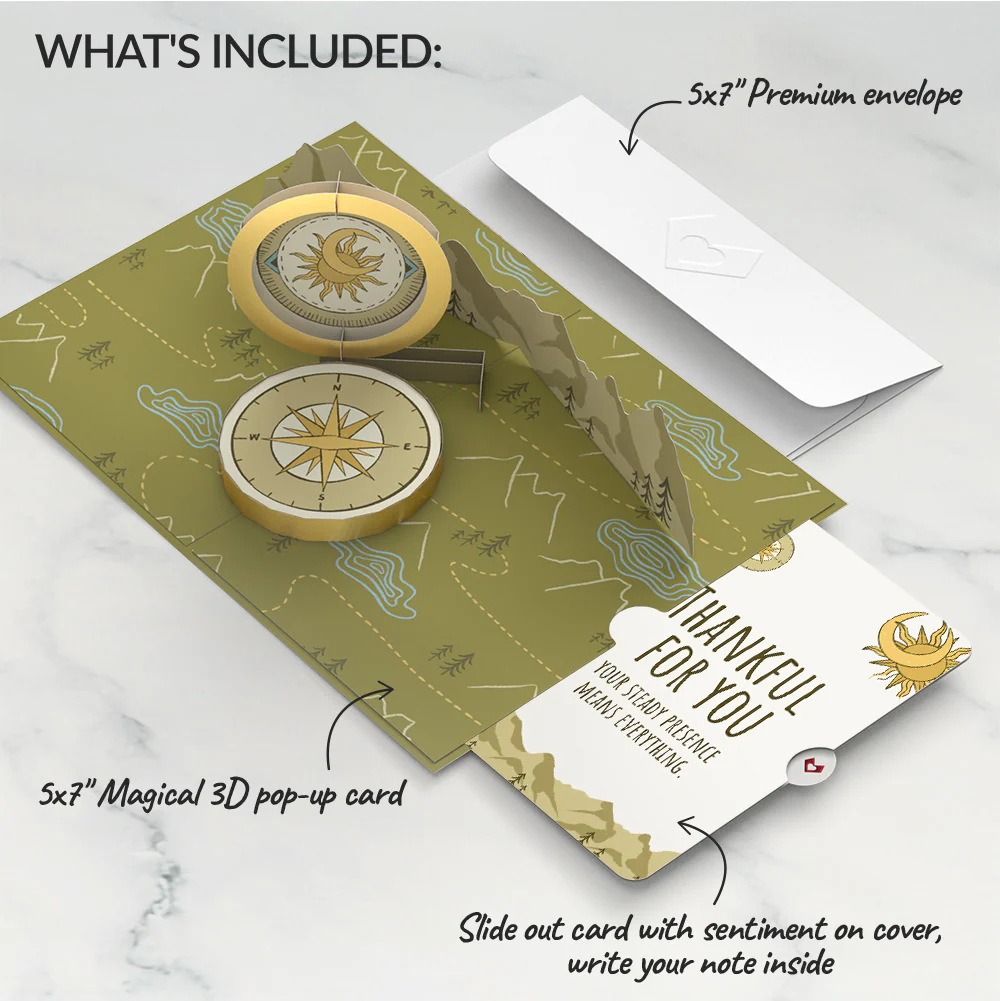 Guiding Compass Thank You Pop-Up Card and Sentiment Set - Image 2