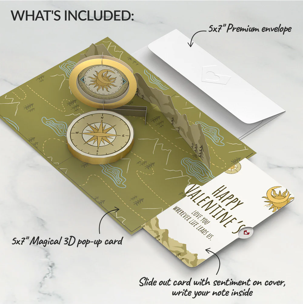 Guiding Compass Valentine's Day Pop-Up Card and Sentiment Set - Image 2