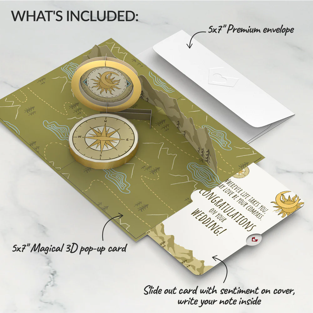 Guiding Compass Wedding Pop-Up Card and Sentiment Set - Image 2