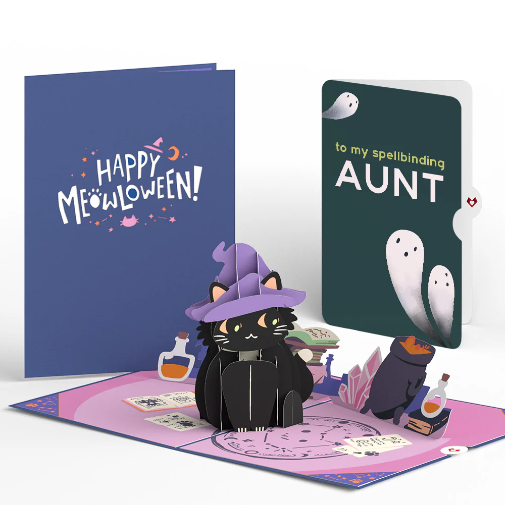 Halloween Cat Classic Pop-Up Card and Sentiment Set for Aunt