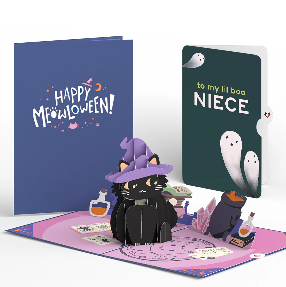 Halloween Cat Classic Pop-Up Card and Sentiment Set for Niece