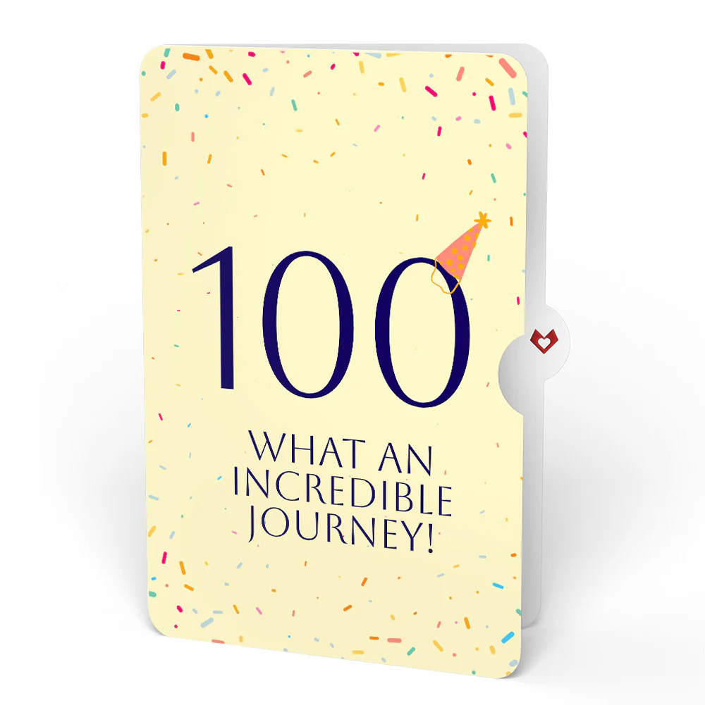 Happy 100th Birthday Balloons Music and Lights Pop-Up Card and Party Hat Sentiment Set - Image 4