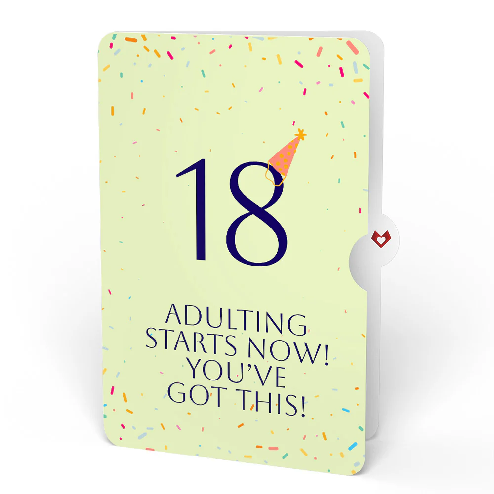 Happy 18th Birthday Confetti Cake Music and Lights Pop-Up Card and Party Hat Sentiment Set - Image 4