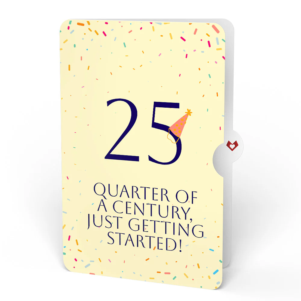 Happy 25th Birthday Confetti Cake Music and Lights Pop-Up Card and Party Hat Sentiment Set - Image 4