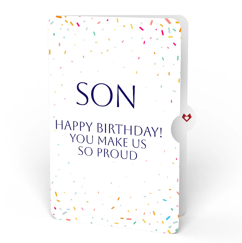 Happy Birthday Balloons Music and Lights Pop-Up Card and Sentiment Set for Son - Image 4