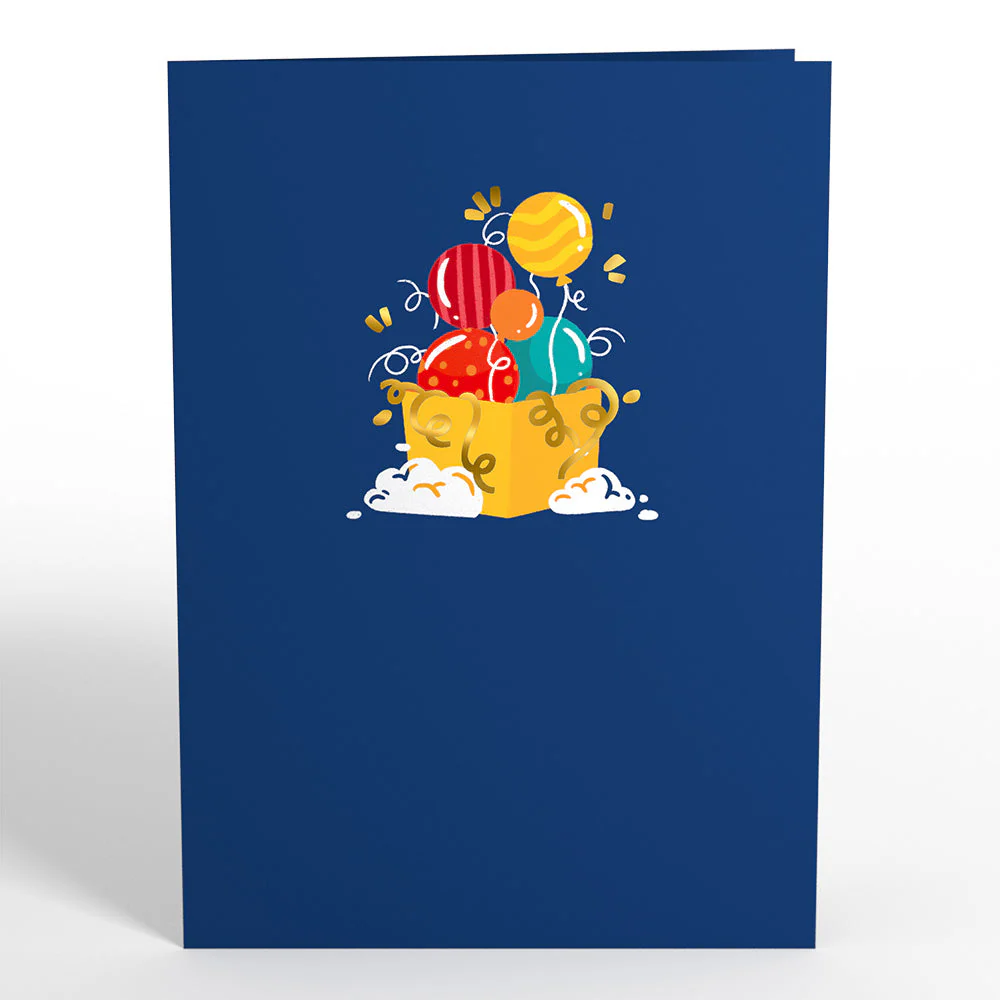 Happy Birthday Banner and Balloons Pop-Up Card - Image 4