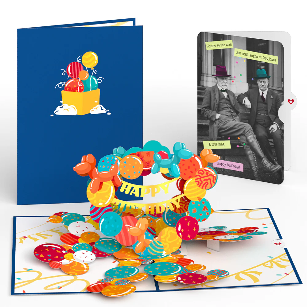 Happy Birthday Banner and Balloons Pop-Up Card and Sentiment Set for Any Man