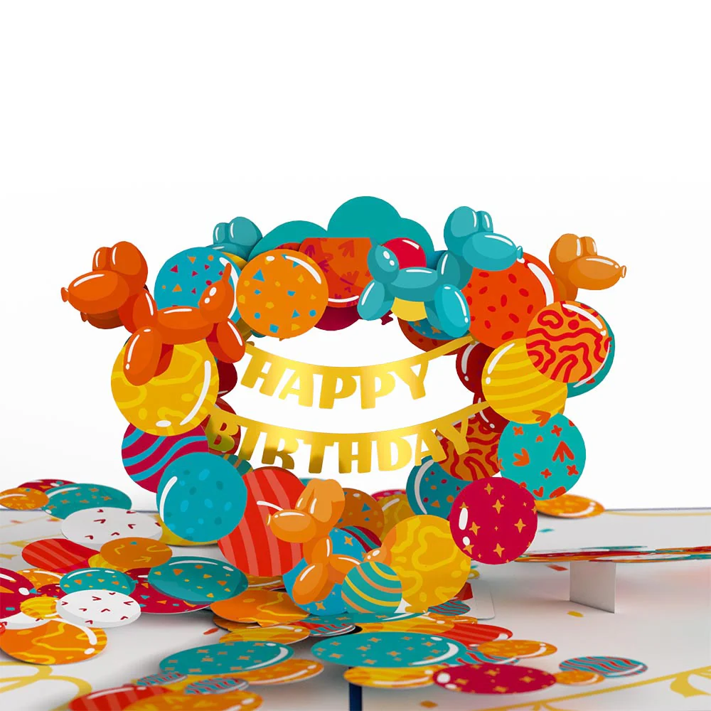 Happy Birthday Banner and Balloons Pop-Up Card and Sentiment Set - Image 3