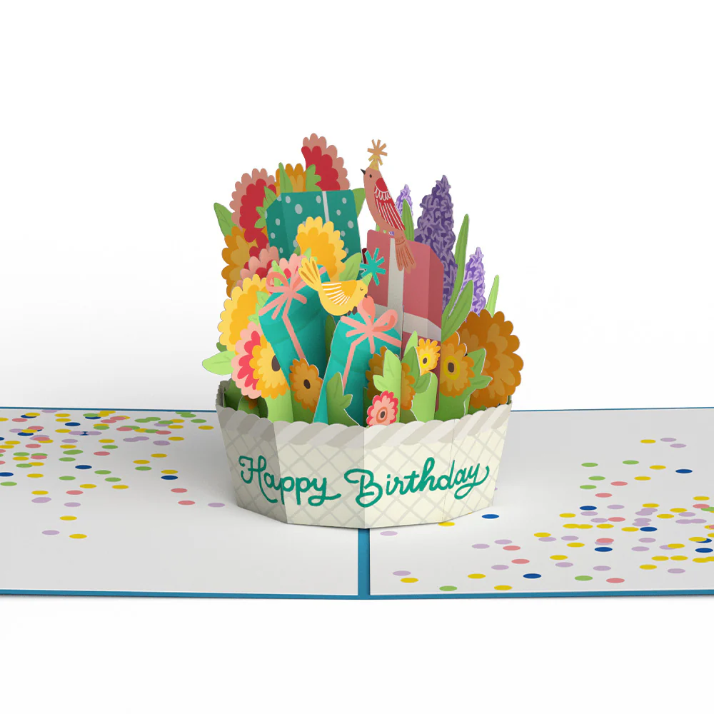 Happy Birthday Basket Pop-Up Card - Image 3