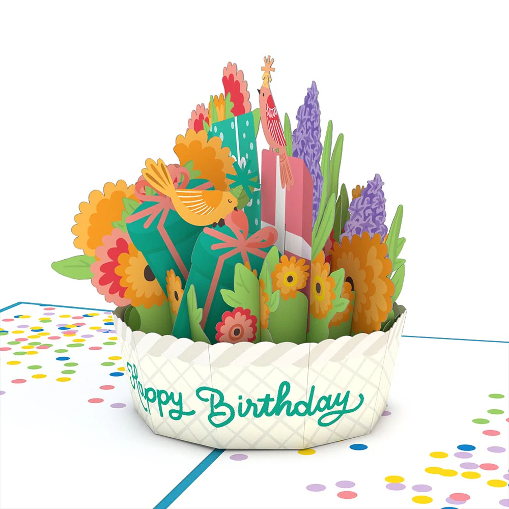 Happy Birthday Basket Pop-Up Card and Sentiment Set - Image 3