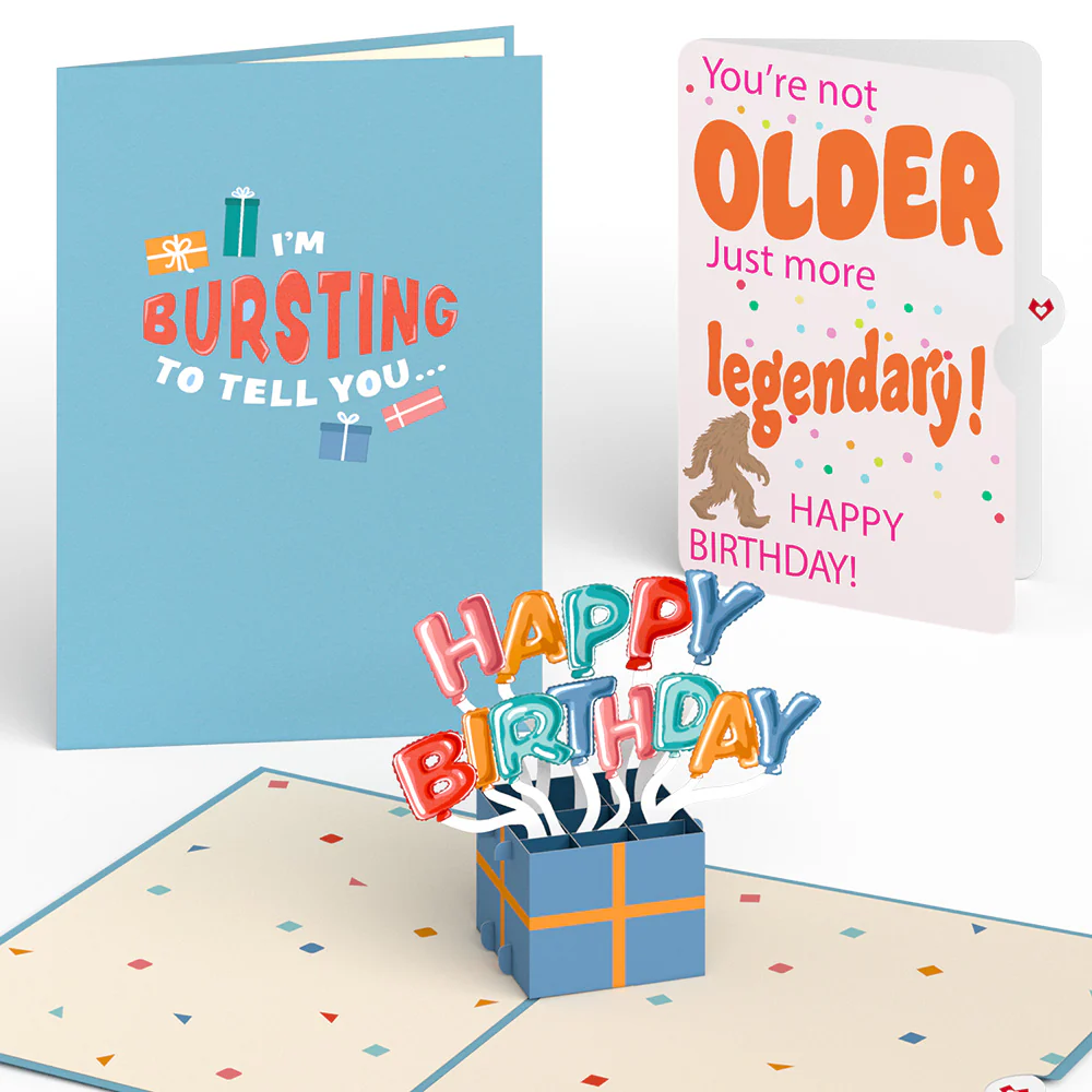 Happy Birthday Burst Pop-Up Card and Not Older Just More Legendary Sentiment Set
