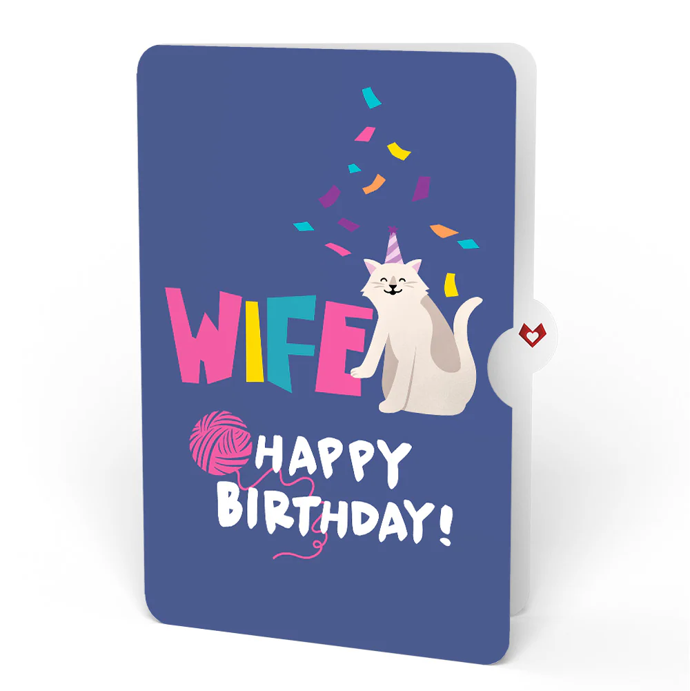Happy Birthday Cats Pop-Up Card and Sentiment Set for Wife - Image 4