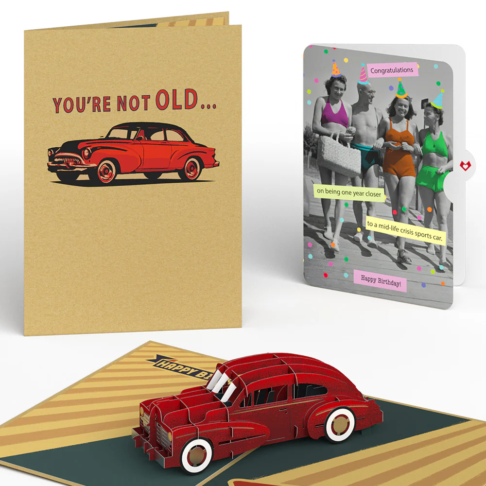 Happy Birthday Classic Car Pop-Up Card and Sentiment Set