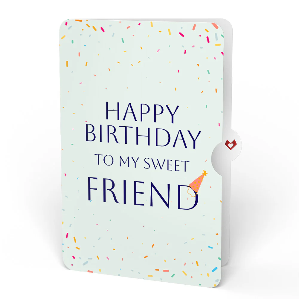 Happy Birthday Confetti Cake Music and Lights Pop-Up Card and Sentiment Set for Friend - Image 4