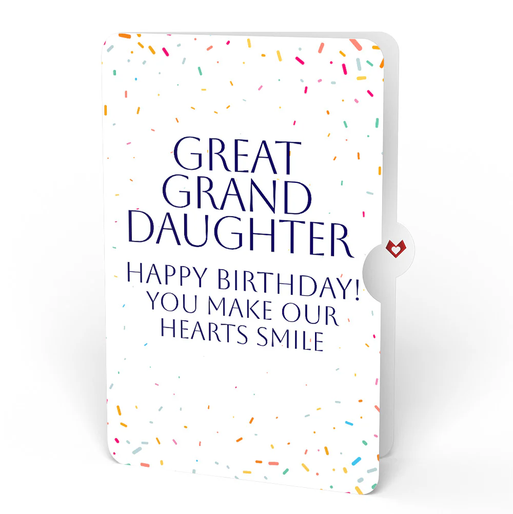 Happy Birthday Confetti Cake Music and Lights Pop-Up Card and Sentiment Set for Great Granddaughter - Image 4