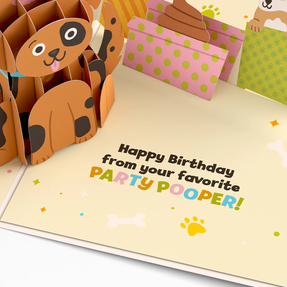 Happy Birthday from Your Favorite Party Pooper Dog Pop-Up Card - Image 2