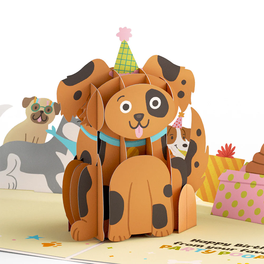 Happy Birthday from Your Favorite Party Pooper Dog Pop-Up Card - Image 3