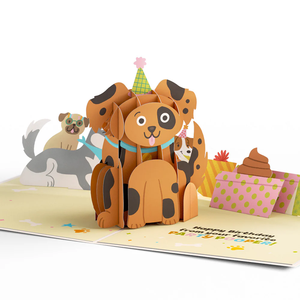 Happy Birthday from Your Favorite Party Pooper Dog Pop-Up Card - Image 4