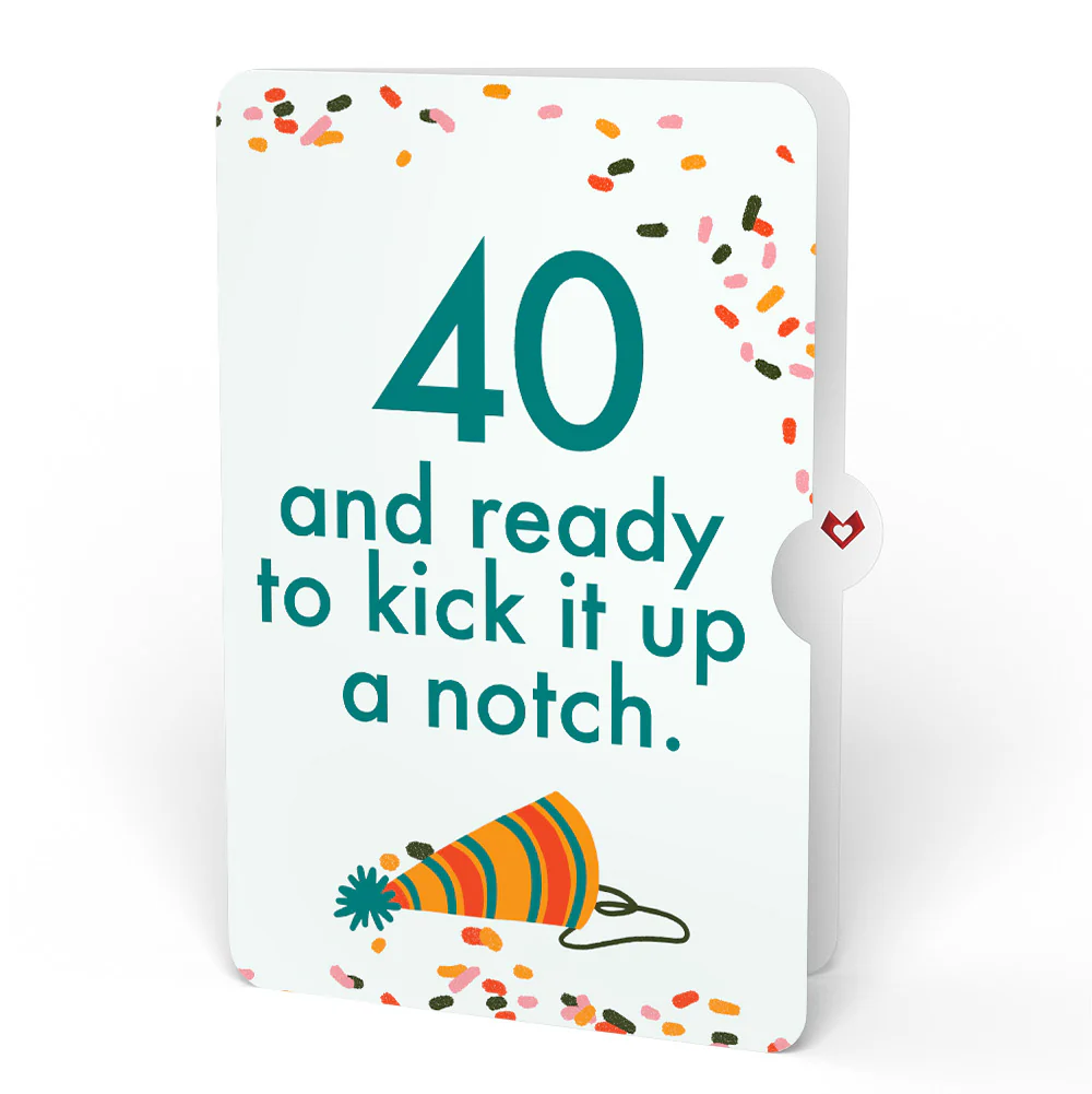 Happy Birthday Hot Stuff Pop-Up Card and 40th Kick It Up Sentiment Set - Image 4