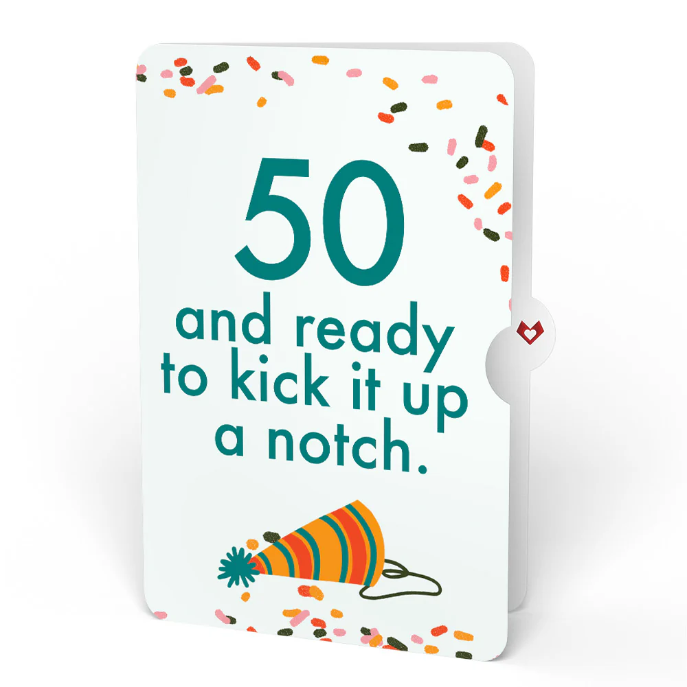 Happy Birthday Hot Stuff Pop-Up Card and 50th Kick It Up Sentiment Set - Image 4