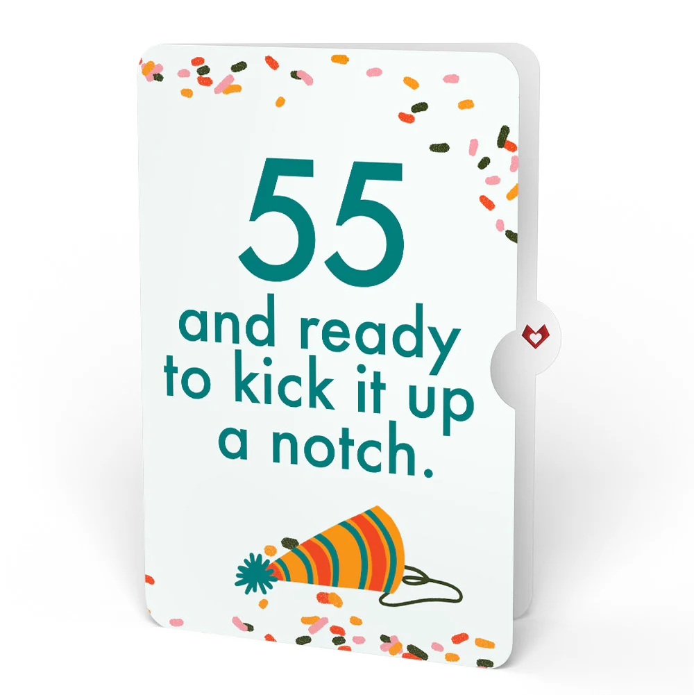 Happy Birthday Hot Stuff Pop-Up Card and 55th Kick It Up Sentiment Set - Image 4