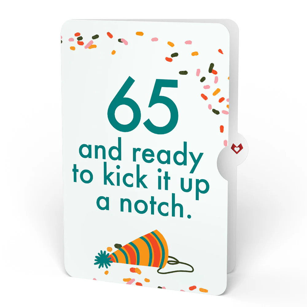 Happy Birthday Hot Stuff Pop-Up Card and 65th Kick It Up Sentiment Set - Image 4