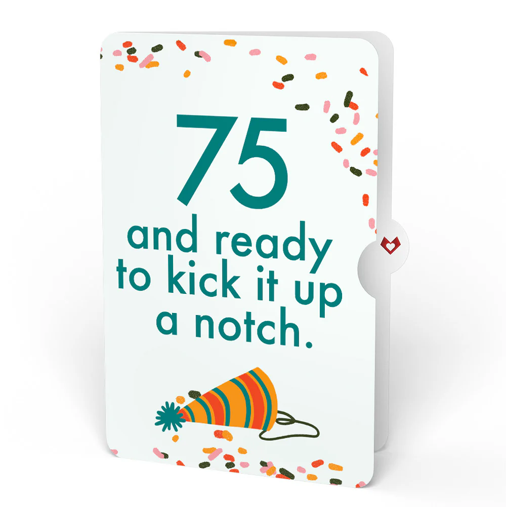 Happy Birthday Hot Stuff Pop-Up Card and 75th Kick It Up Sentiment Set - Image 4