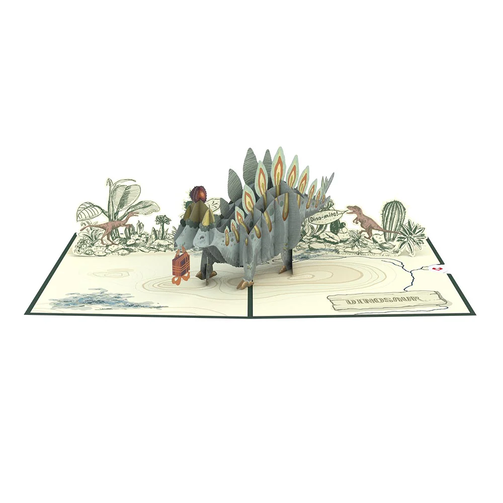 Happy Birthday Stegosaurus Pop-Up Card - Image 3